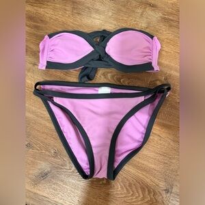 Xhilaration Mauvey pink strapless bathing suit set​​​​​